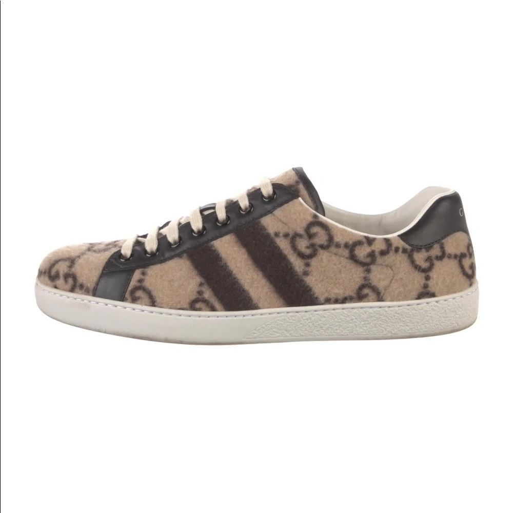 GUCCI Monogram Shearling Sneakers